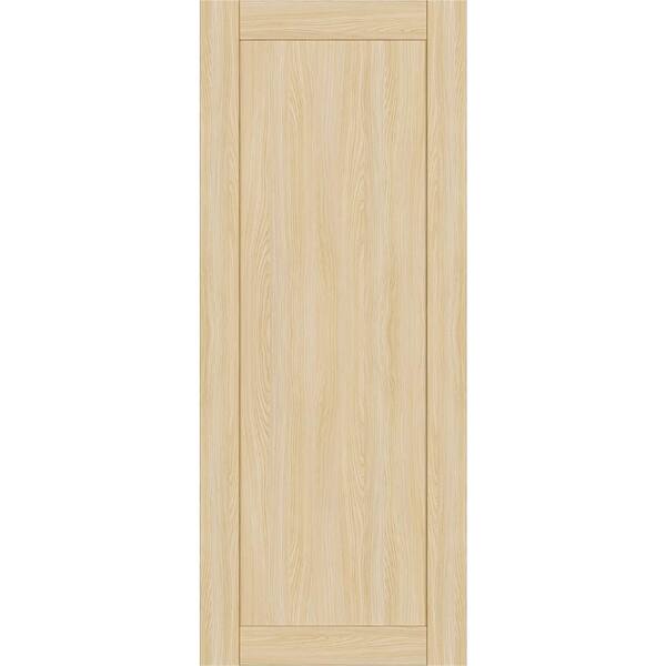 Belldinni 1-Panel Shaker 18 in. x 80 in. No Bore Loire Ash Solid Composite Core Wood Interior Door Slab