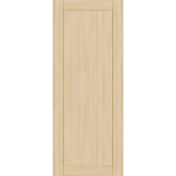 1-Panel Shaker 32 in. x 80 in. No Bore Loire Ash Solid Composite Core Wood Interior Door Slab