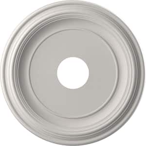 Traditional 16 in. O.D. x 3-1/2 in. I.D. x 1-3/8 in. P Thermoformed PVC Ceiling Medallion UltraCover Satin Blossom White
