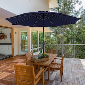 9 ft. Patio Market Crank and Tilt Umbrellas, Table Umbrellas,UV-Resistant Canopy in Navy Blue