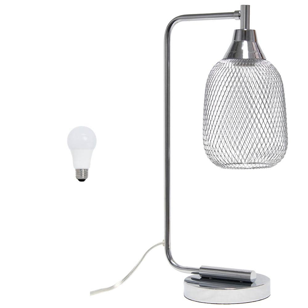 19 in. Industrial Mesh Wire Novelty Task and Reading Desk Lamp with LED Bul
