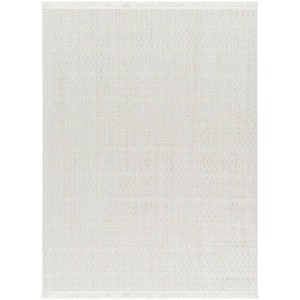 Livabliss New Delhi 2 ft. x 2 ft. Light Gray/Cream Geometric Indoor Area Rug