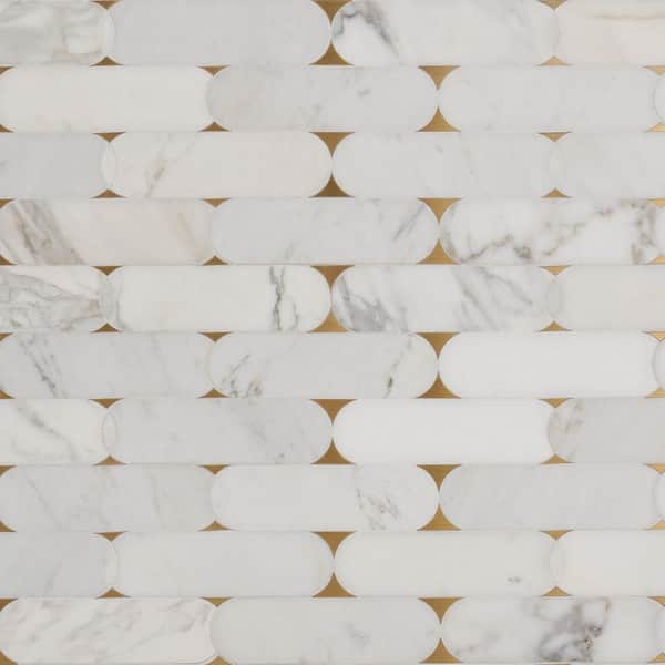 Ivy Hill Tile Nostradam Calacatta 9.96 in. x 11.22 in. Polished Marble Wall  Mosaic Tile (0.77 Sq. Ft./Each) EXT3RD108700 - The Home Depot