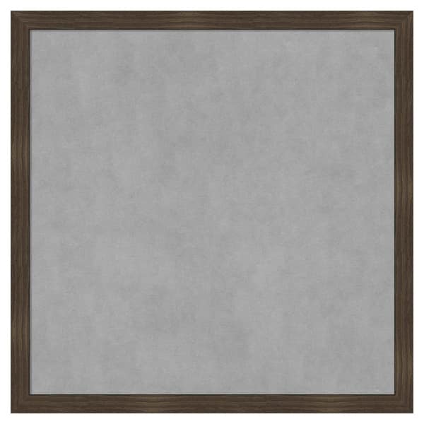 Amanti Art Woodgrain Stripe Chocolate 26 in. x 26 in. Framed Magnetic Board
