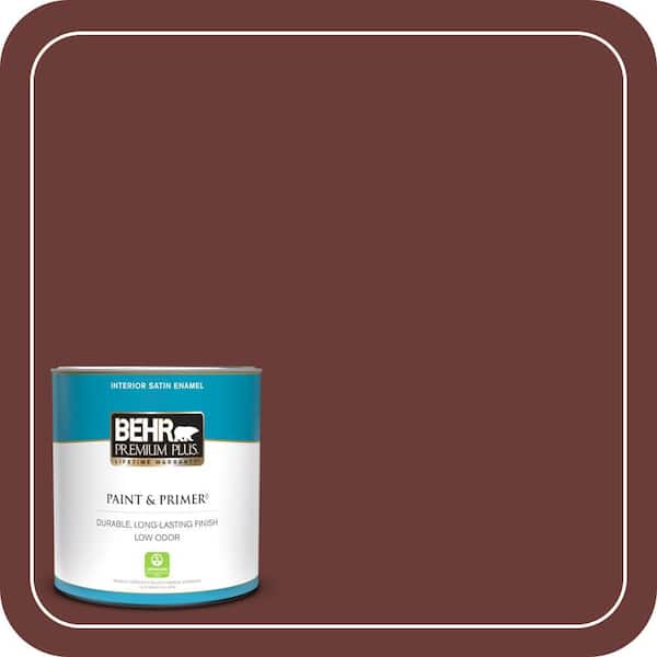 BEHR PREMIUM PLUS 1 qt. #BXC-69 Cimarron Satin Enamel Low Odor Interior Paint & Primer