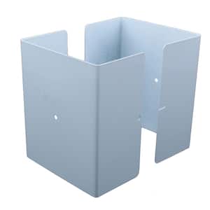 5.5 in. x 5.5 in. x 1/2 ft. H Powder Coated White - Galvanized Steel Pro Series Mailbox and Fence Post Guard
