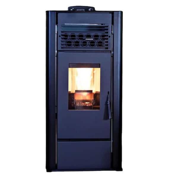 Pellet Freedom Stove Freestanding Pellet Stove - Wi-Fi Control, Battery Backup, Heats 800-1800 sq. ft. - Black