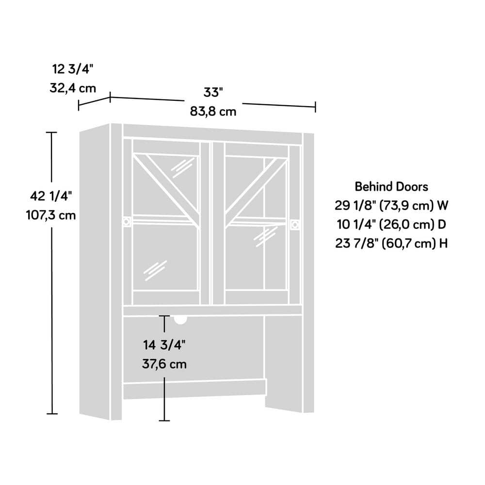 Brushed Oak China Cabinet with Safety-Tempered Glass Doors