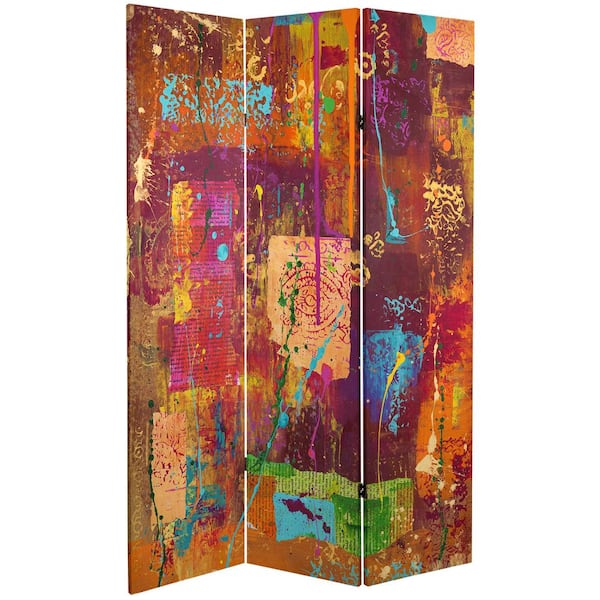 Oriental Furniture 6 ft. Printed 3-Panel Room Divider