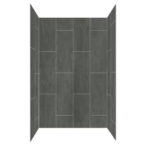 48 in. x 34 in. x 78 in. 4-Piece Glue-Up Adhesive Alcove Shower Wall Kit in Slate Grey