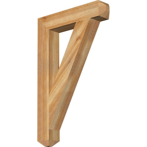 Ekena Millwork 4 in. x 34 in. x 22 in. Western Red Cedar Traditional Craftsman Rough Sawn Bracket