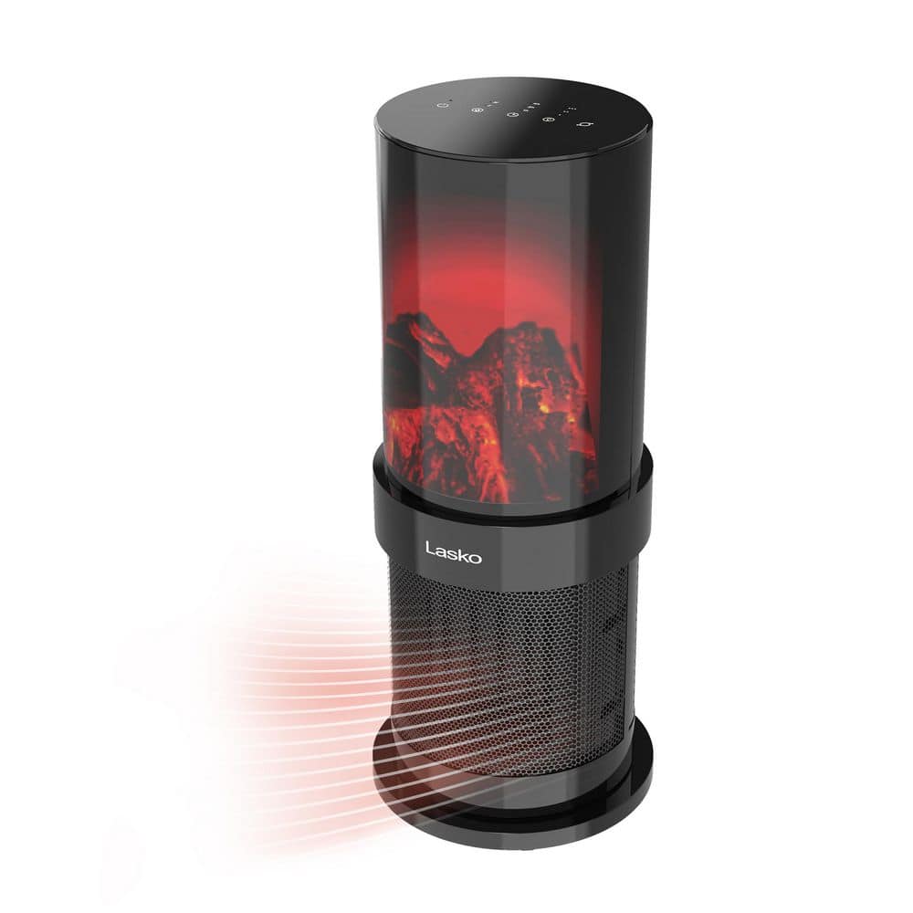"1500 W 20"" Black Electric Indoor Tower Ceramic Fireplace Space Heater, 3D Flame Effect, Tip-Over Switch and Timer" price history on PriceWatchPro