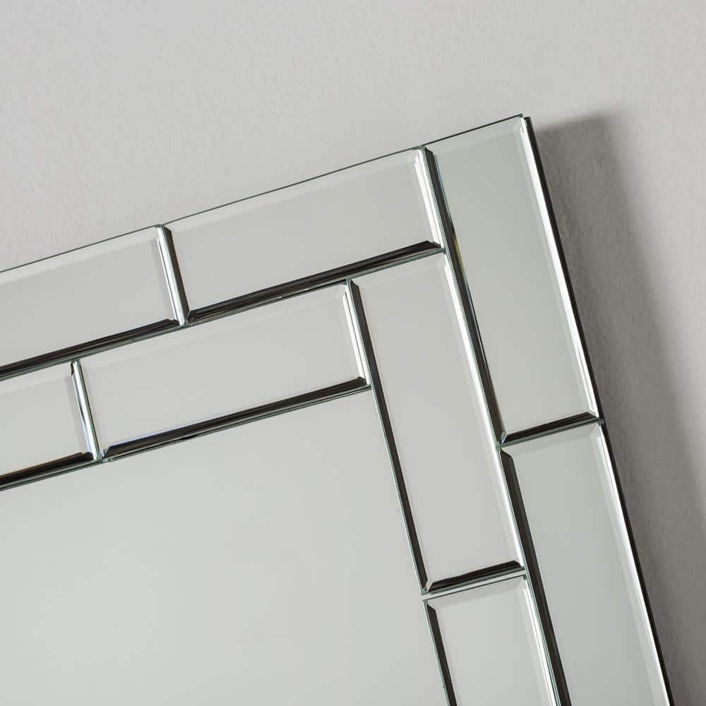 Grand Street Frameless Rectangular Silver Bathroom Mirror