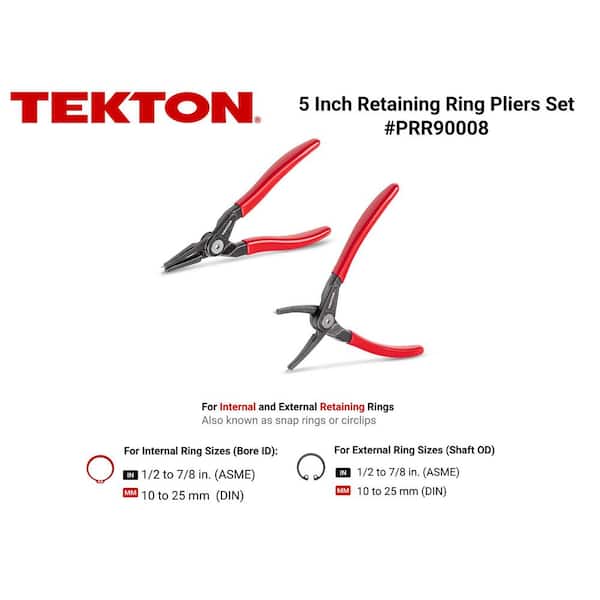 5 in. Internal and External Retaining Ring Pliers Set, 2-Piece (0.037 in. Tips)