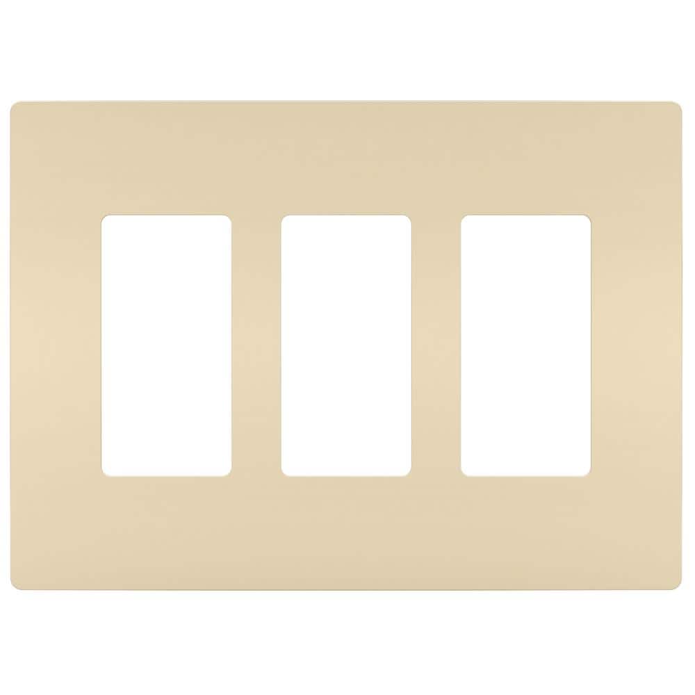 radiant 3-Gang 3-Decorator/Rocker Screwless Wall Plate, Ivory (1-Pack) price history on PriceWatchPro