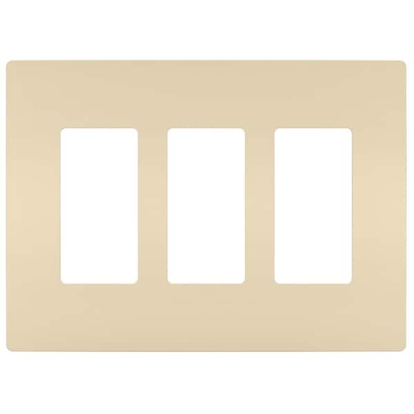 Legrand radiant 3-Gang 3-Decorator/Rocker Screwless Wall Plate, Ivory (1-Pack)
