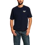 Men's Size 3X-Large Navy Rebar Cottonstrong Logo Short Sleeve Work T-Shirt