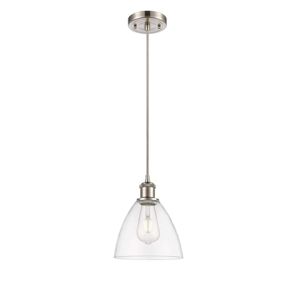 Innovations Bristol Glass 1-Light Brushed Satin Nickel Clear Shaded ...