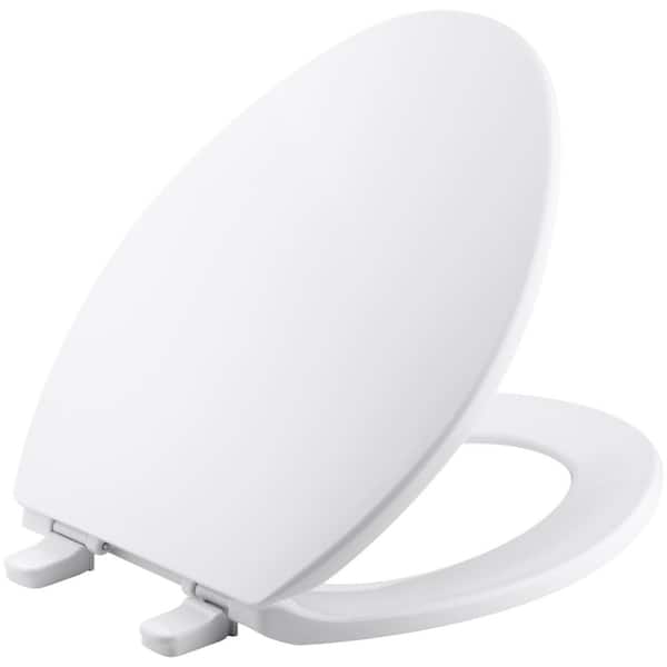 KOHLER Brevia Elongated Closed Front Toilet Seat with Quick-Release Hinges in White