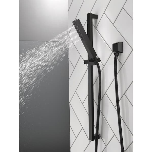 1-Spray Patterns 1.75 GPM 1.38 in. Wall Mount Handheld Shower Head with H2Okinetic in Matte Black