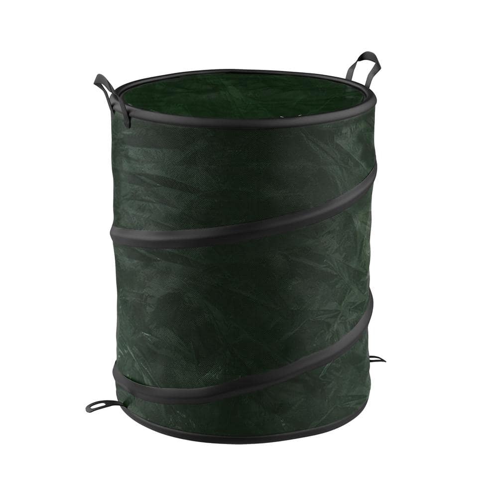 Texsport 33 gal. Green Collapsible Utility Bin Trash Can with Lid