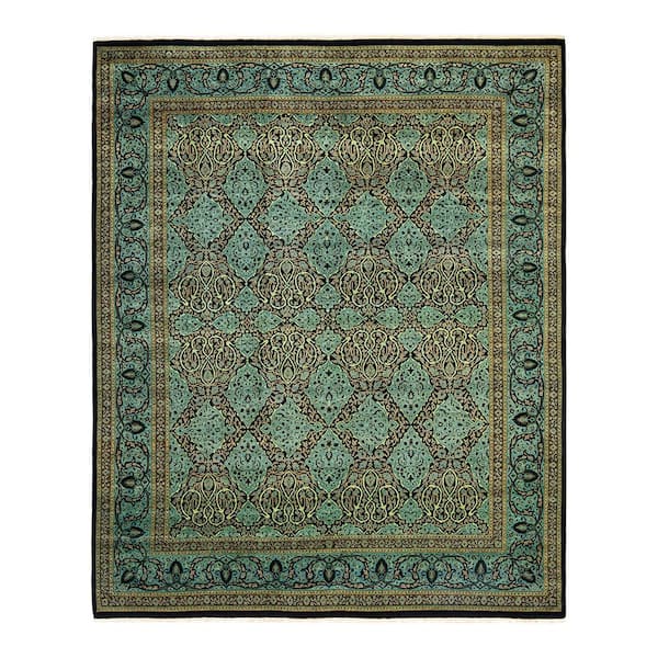 Solo Rugs Mogul One of a Kind Traditional Black 8 ft. 3 in. x 10 ft. Floral Area Rug