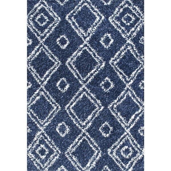 nuLOOM Iola Plush Shag Blue 9 ft. x 12 ft. Area Rug