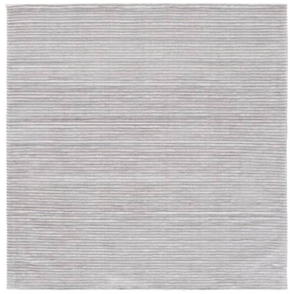 SAFAVIEH Audrey 6 ft. x 6 ft. Ivory/Gray Parallel Striped square Area Rug