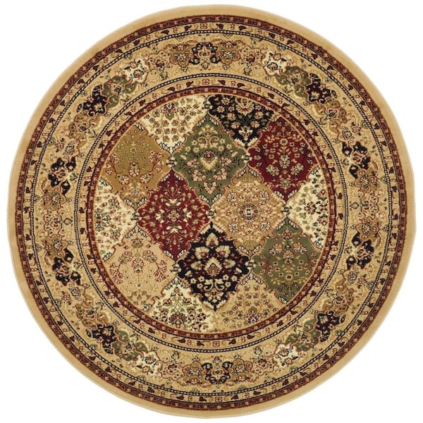 SAFAVIEH Lyndhurst Multi/Black 5 ft. x 5 ft. Round Border Area Rug