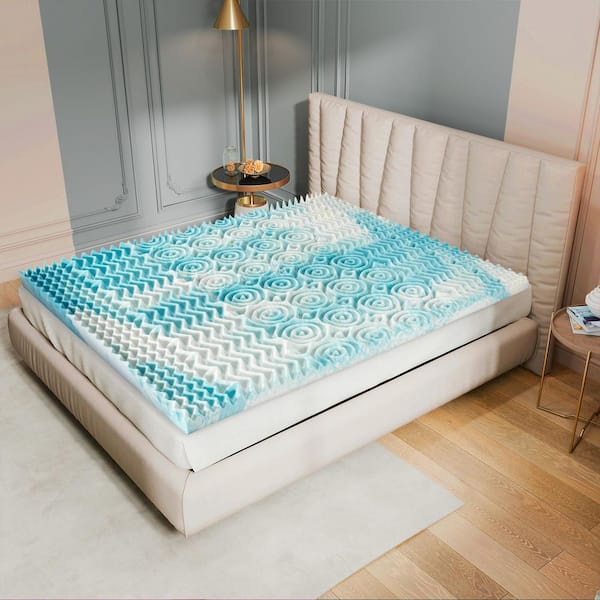 3 in. Twin Medium Firm Support Cooling Gel 5-Zone Memory Foam 3 in. Mattress Topper