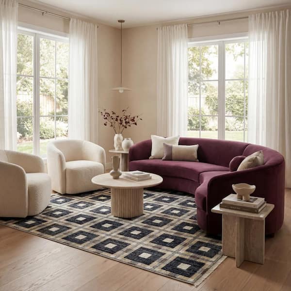 Sorelle Modern Plaid Area Navy 4 ft. x 6 ft. Indoor Area Rug