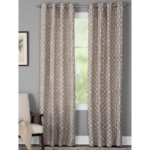 Holland 50 in. W x 63 in. L Polyester Room Darkening Window Panel in Taupe