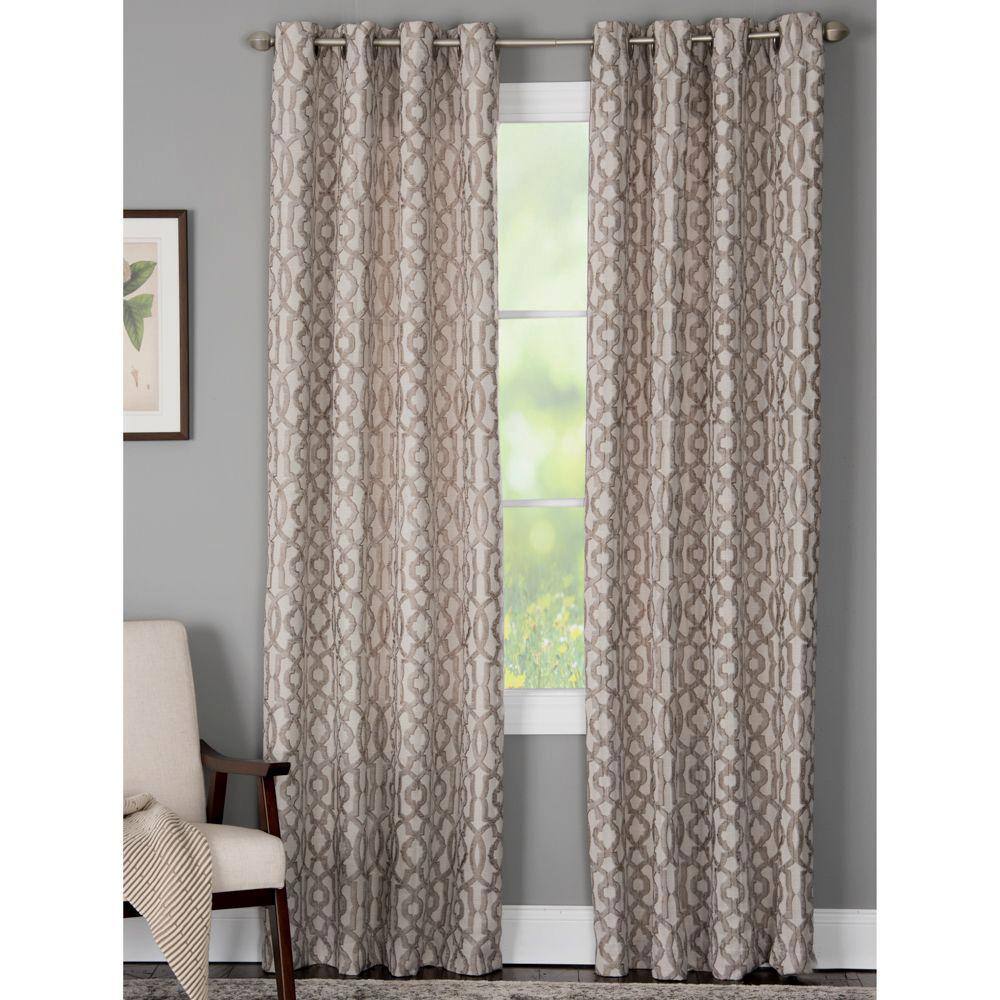 Holland 50 in. W x 95 in. L Polyester Room Darkening Window Panel in Taupe price history on PriceWatchPro