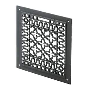 14 in. Tall Cast Iron Decorative Grille in Matte Black