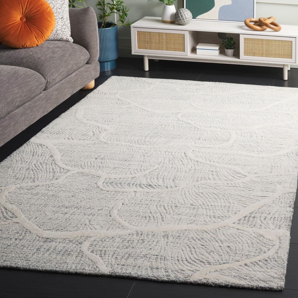 Pine 5 ft. x 8 ft. Gray/Ivory Abstract Waves Area Rug price history on PriceWatchPro