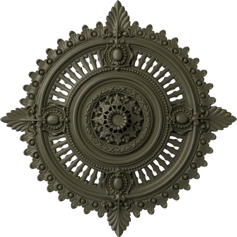 Large Brass Urethane Ceiling Medallion with Intricate Design