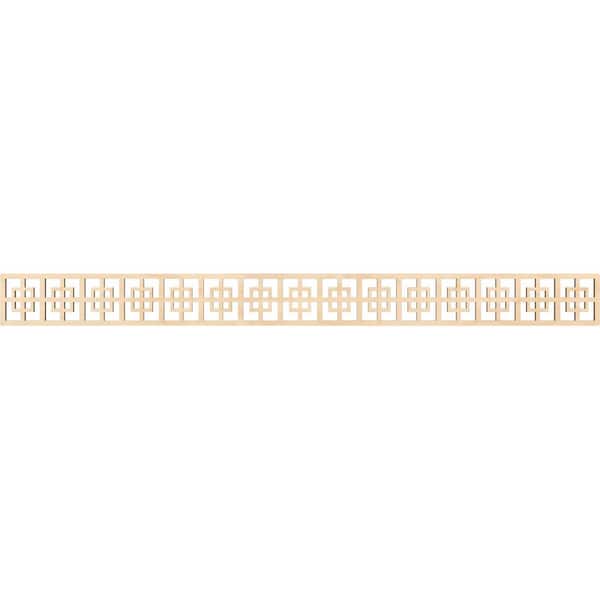 Ekena Millwork Cambridge Fretwork 0.25 in. D x 46.375 in. W x 4 in. L Birch Wood Panel Moulding