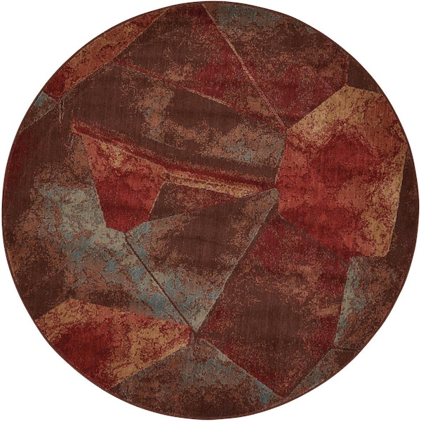 Somerset Multicolor 6 ft. x 6 ft. Abstract Contemporary Round Area Rug