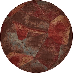 Somerset Multicolor 6 ft. x 6 ft. Abstract Contemporary Round Area Rug
