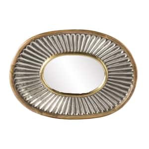 Froxley 33 in. W x 23.5 in. H Oval Mango Wood Contemporary   Framed Silver Decorative Wall Mounted Mirrors