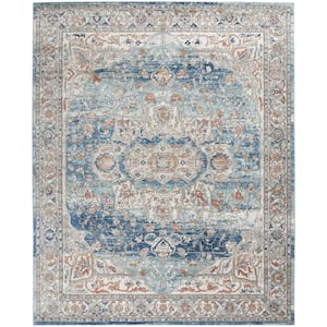 Concerto Ivory/Blue 7 ft. x 10 ft. Persian Medallion Traditional Area Rug