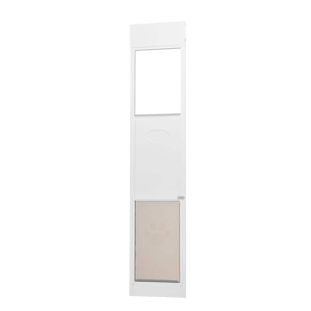 VEVOR Dog Door Sliding Glass, 75 7/8 in.-80 11/16 in. 19.85 in. Wide, 0.79 in. high, Aluminum Frame Tempered Glass