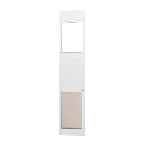 VEVOR Dog Door Sliding Glass, 75 7/8 in.-80 11/16 in. 19.85 in. Wide, 0.79 in. high, Aluminum Frame Tempered Glass