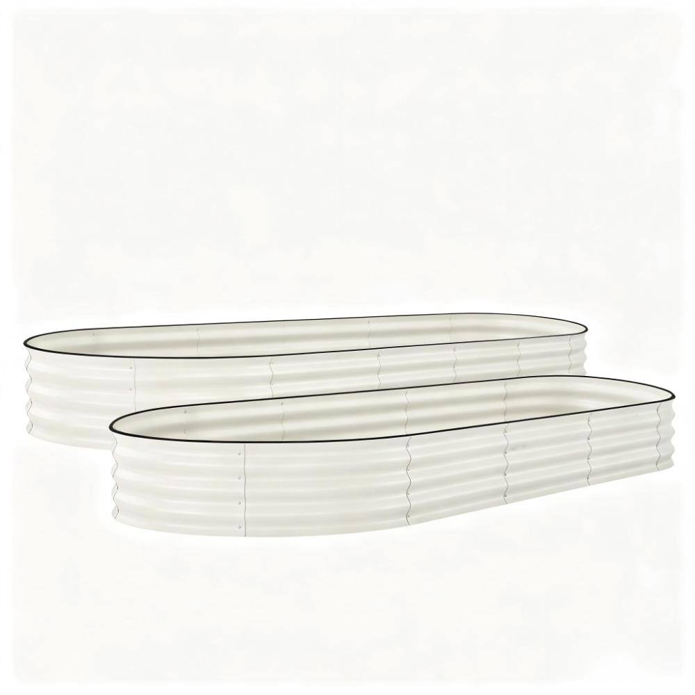Durable Galvanized Raised Garden Bed Set for Vegetables & Flowers Rust-Resistant 240x120x45cm Off-White 2pk w/Edge price history on PriceWatchPro