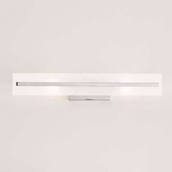 Generation Lighting - Studio Dex 24 in. Medium 2-Light Chrome Vanity Light with Satin Etched Glass Shade