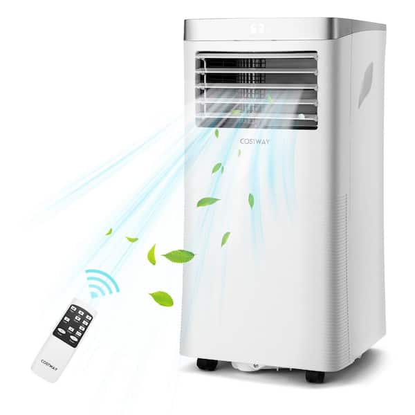 Costway 5,000 BTU Portable Air Conditioner Cools 220 Sq. Ft. with Remote Control in White