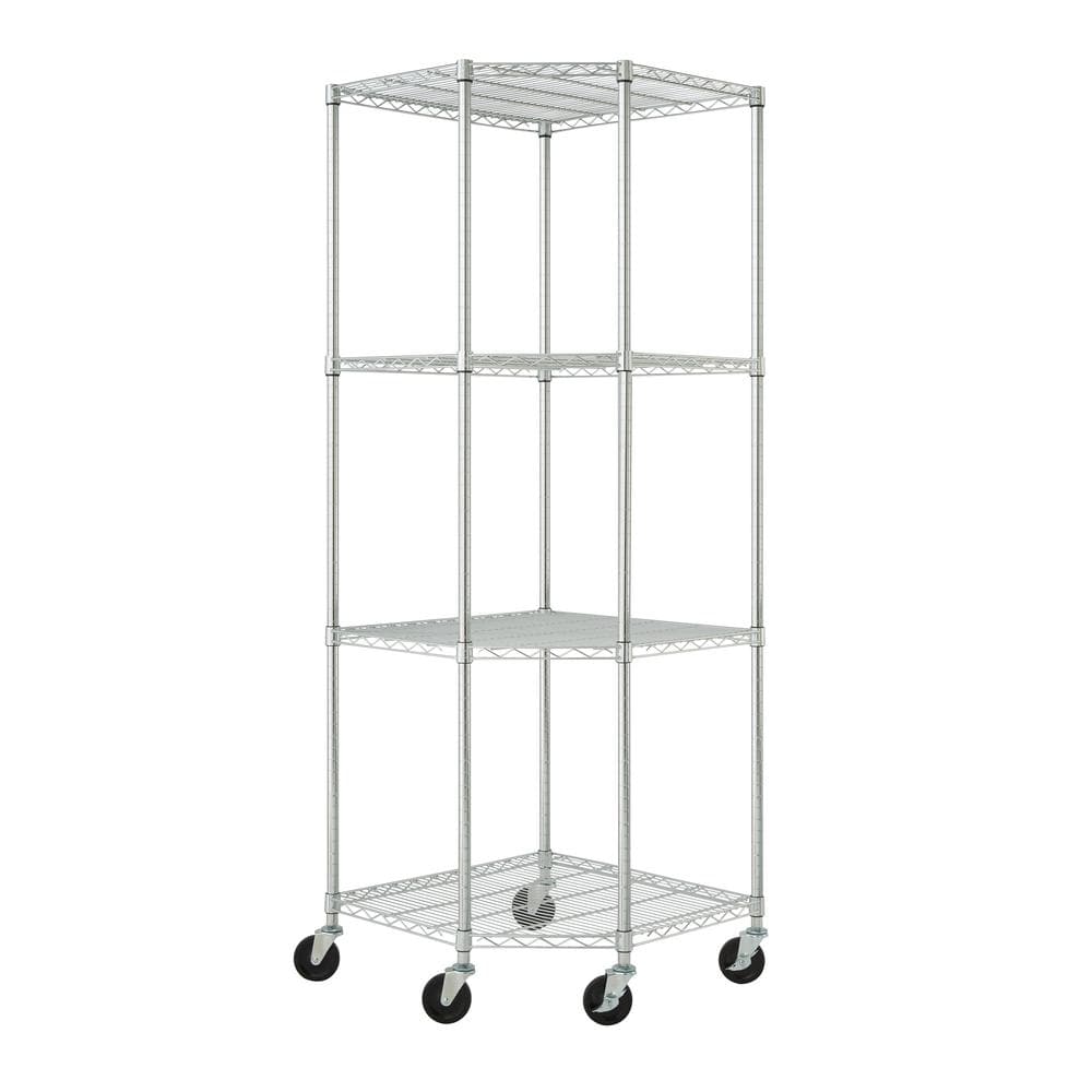 mount-it! Stainless Steel 5-tier Metal Garage Storage Shelving Unit with  Wheels 24 in. x 74.25 in. x 18 in. MI-7862 - The Home Depot