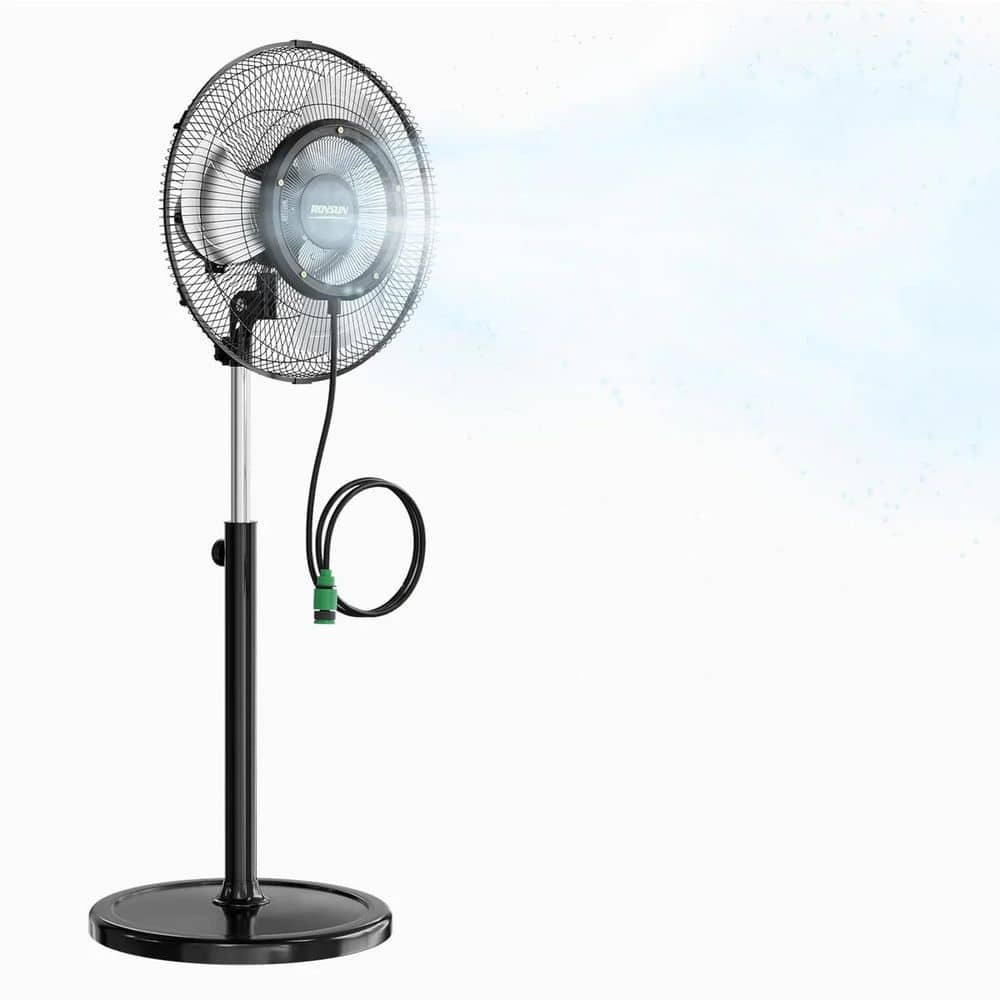 18 in. 4-Speed Oscillating Pedestal Misting Fan Floor Fan in Black price history on PriceWatchPro