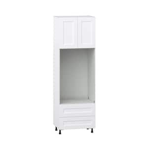 Wallace Painted 30 in. W x 94.5 in. H x 24 in. D Warm White Shaker Assembled Pantry Micro/Oven Combo Kitchen Cabinet