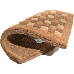 Traditional Coir, Square Pattern, 30 in. x 18 in. Natural Coconut Husk Door Mat